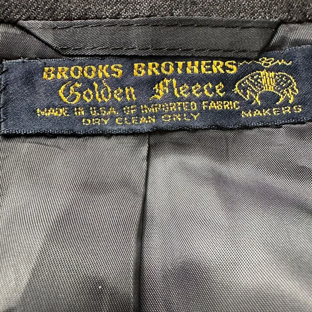 Vintage Brooks Brothers Golden Fleece Blazer Jacket‎ Mens 46L Gray USA 100% Wool